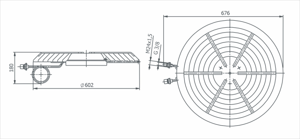 Dimensional Drawing LI-630 Integrated Baffle