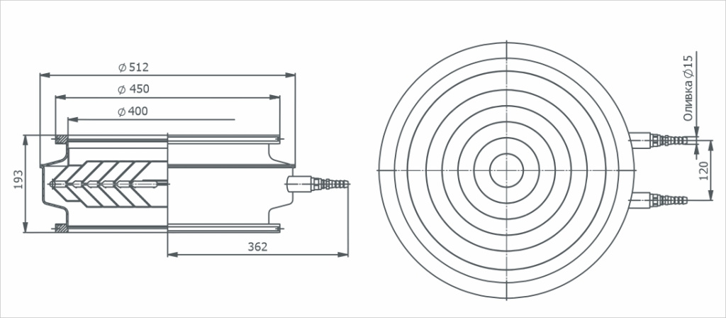 Dimensional drawing Water baffle LP-400