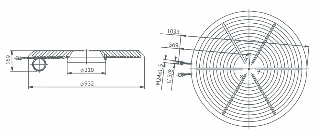 Dimensional Drawing LI-1000 Integrated Baffle