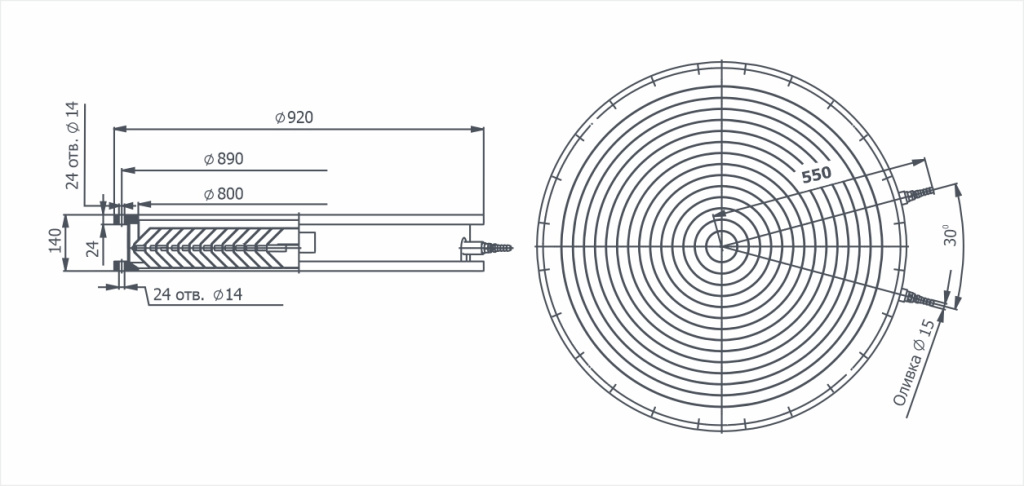 Dimensional drawing Water baffle LP-800