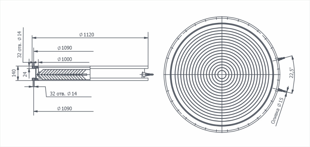 Dimensional drawing Water baffle LP-1000